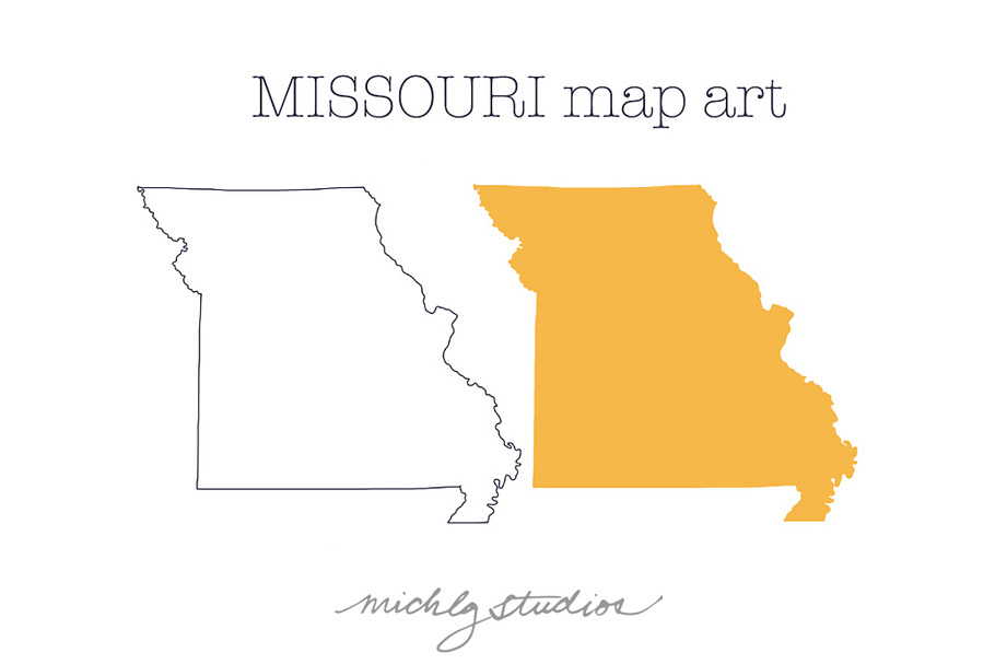 Missouri VECTOR & PNG map art in Illustrations - product preview 8