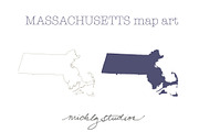 Massachusetts VECTOR & PNG map art