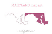 Maryland VECTOR & PNG map art