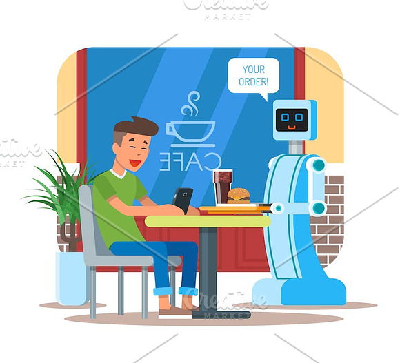 Home robots cartoon posters in Illustrations - product preview 1