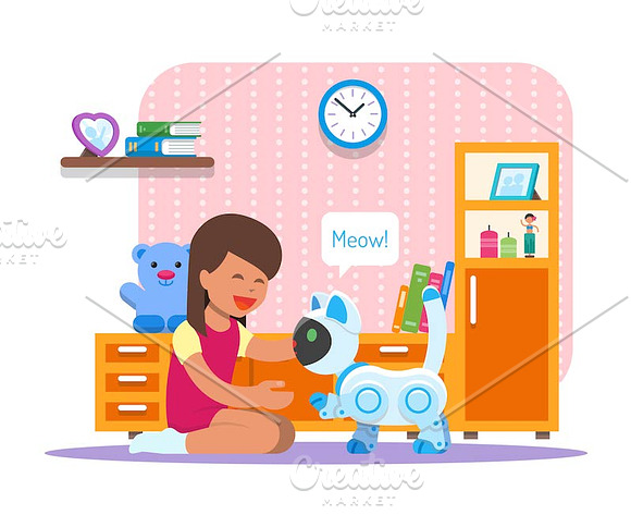 Home robots cartoon posters in Illustrations - product preview 7