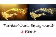 Twinkle whale background set 