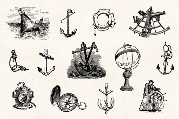 Nautical Engraving Illustrations in Illustrations - product preview 3