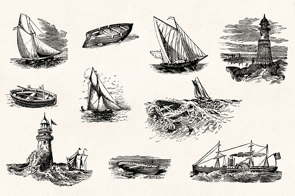 Nautical Engraving Illustrations in Illustrations - product preview 5