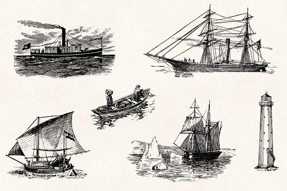 Nautical Engraving Illustrations in Illustrations - product preview 6