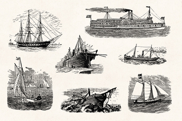 Nautical Engraving Illustrations in Illustrations - product preview 7