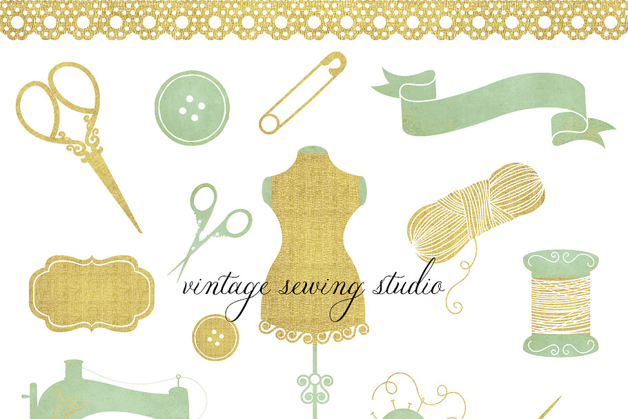 Vintage Sewing & Seamstress Clipart