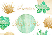 Succulent Wedding Clipart Set