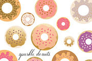 Donut Clipart Set With Gold
