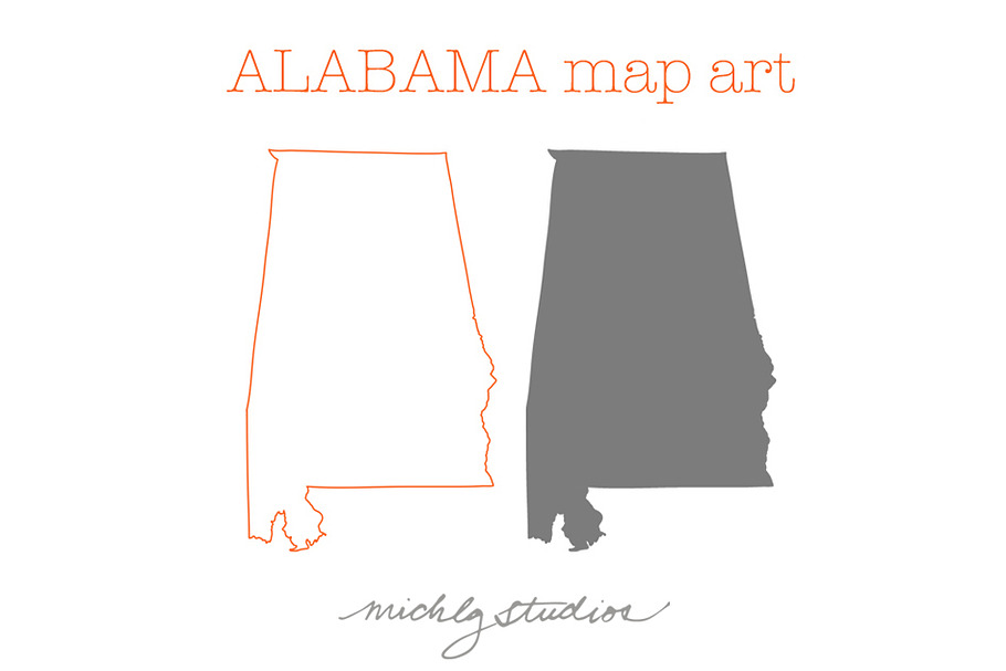 Alabama VECTOR & PNG map clipart in Illustrations - product preview 8