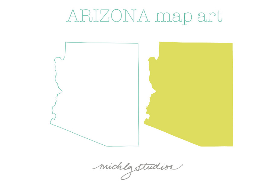 Arizona VECTOR & PNG map clipart in Illustrations - product preview 8