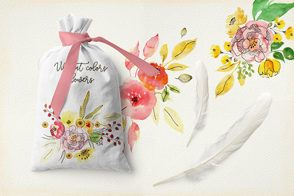Vibrant Colors Flowers in Illustrations - product preview 2