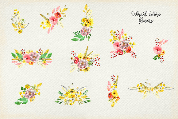 Vibrant Colors Flowers in Illustrations - product preview 4