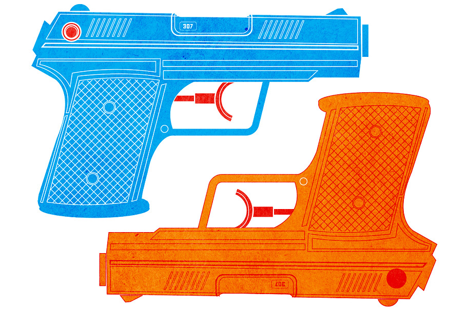 Water Gun / Water Pistol in Illustrations - product preview 8