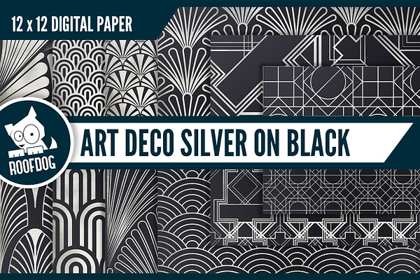 Art deco—Silver on black