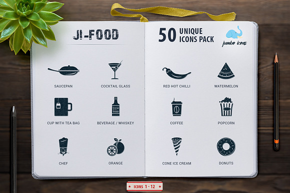 Glyph Icons Food Set in Graphics - product preview 2
