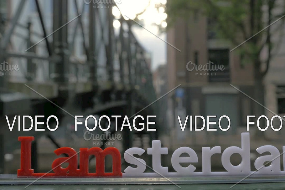 Amsterdam slogan on city view background in Graphics - product preview 8