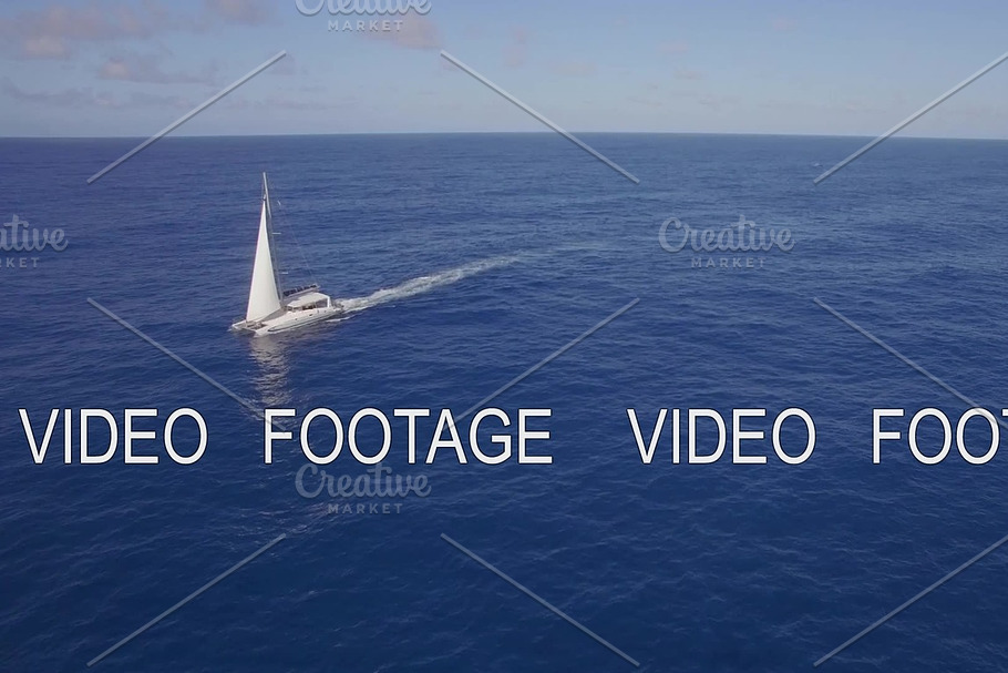 Aerial view of yacht sailing in sea or ocean in Graphics - product preview 8