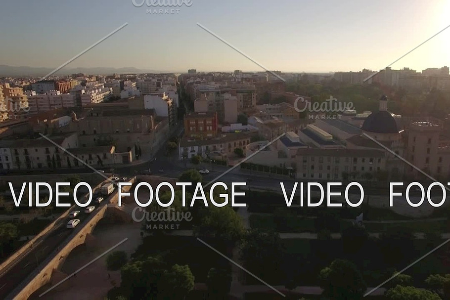Aerial view of Valencia at sunset, Spain in Graphics - product preview 8
