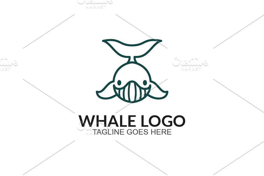 Whale Line in Logo Templates - product preview 8
