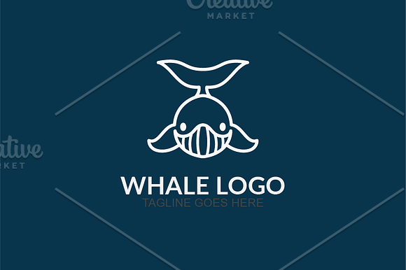 Whale Line in Logo Templates - product preview 1