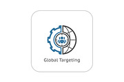Global Targeting Icon. Flat Design.