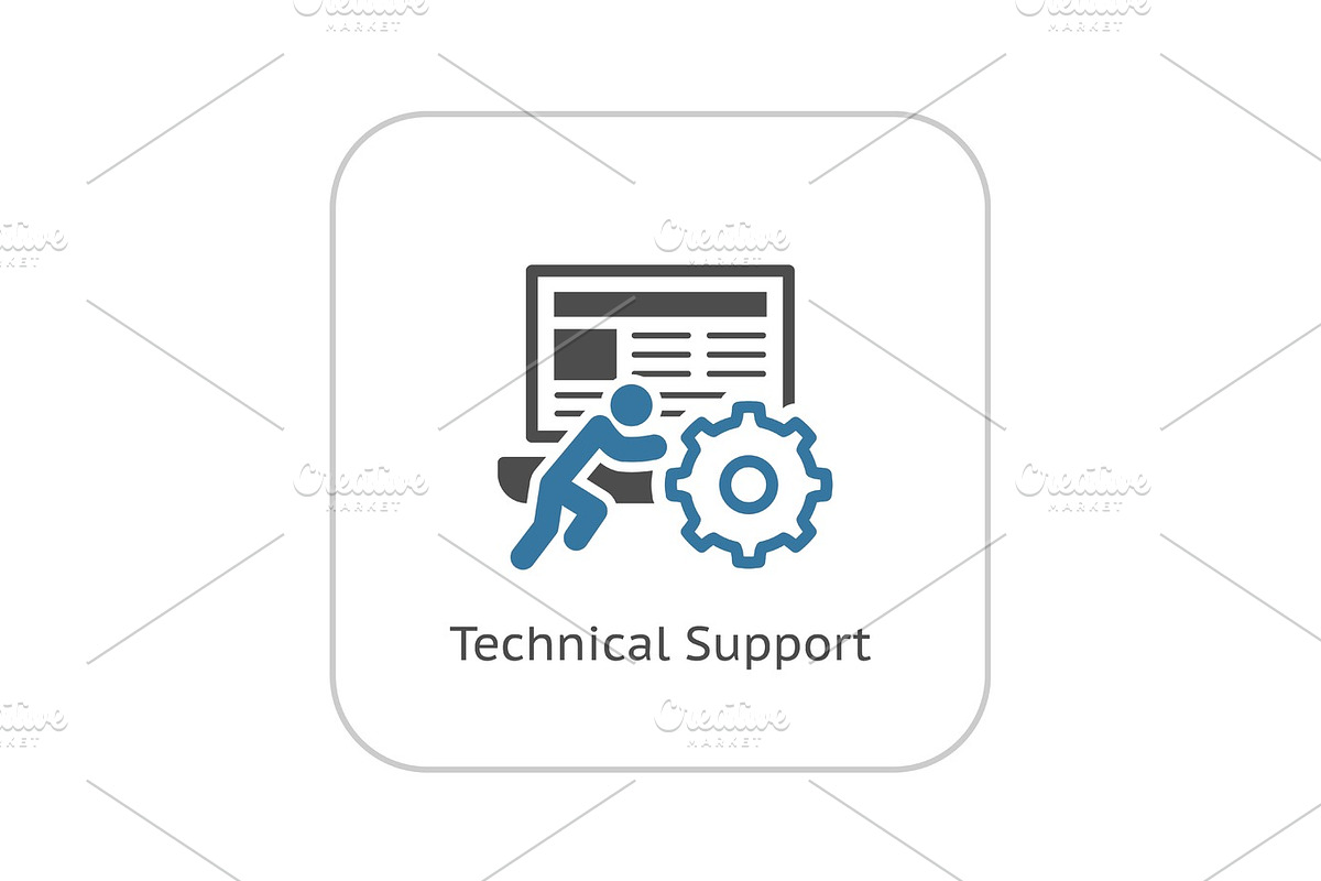 Technical Support Icon. Flat Design. in Illustrations - product preview 8