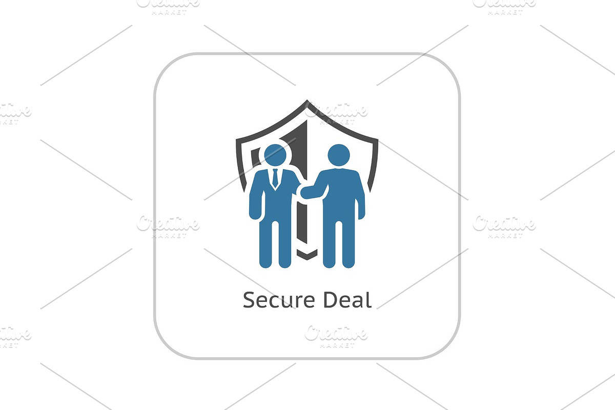 Secure Deal Icon. Flat Design. in Illustrations - product preview 8