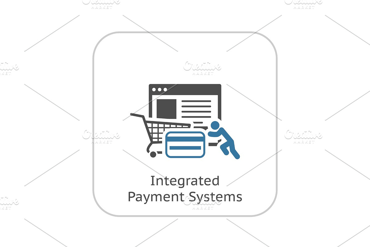 Integrated Payment Systems Icon. Flat Design. in Illustrations - product preview 8