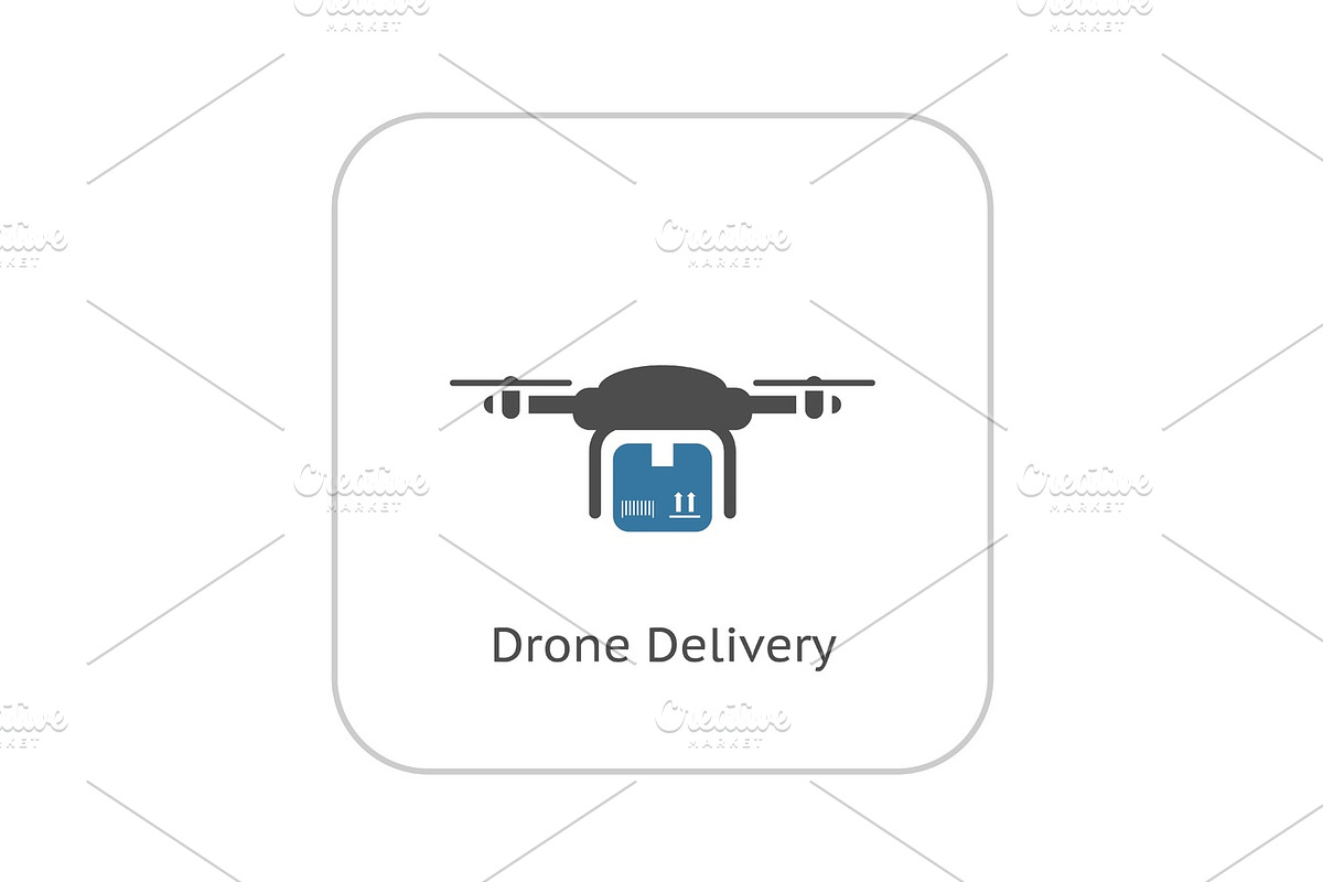 Drone Delivery Icon. Flat Design. in Illustrations - product preview 8