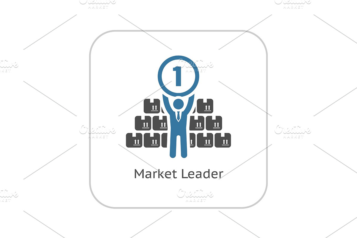 Market Leader Icon. Business Concept. Flat Design. in Illustrations - product preview 8