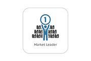 Market Leader Icon. Business Concept. Flat Design.