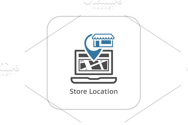 Store Location Icon. Flat Design.