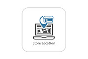 Store Location Icon. Flat Design.