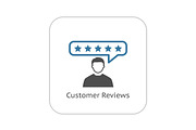 Customer Reviews Icon. Flat Design.