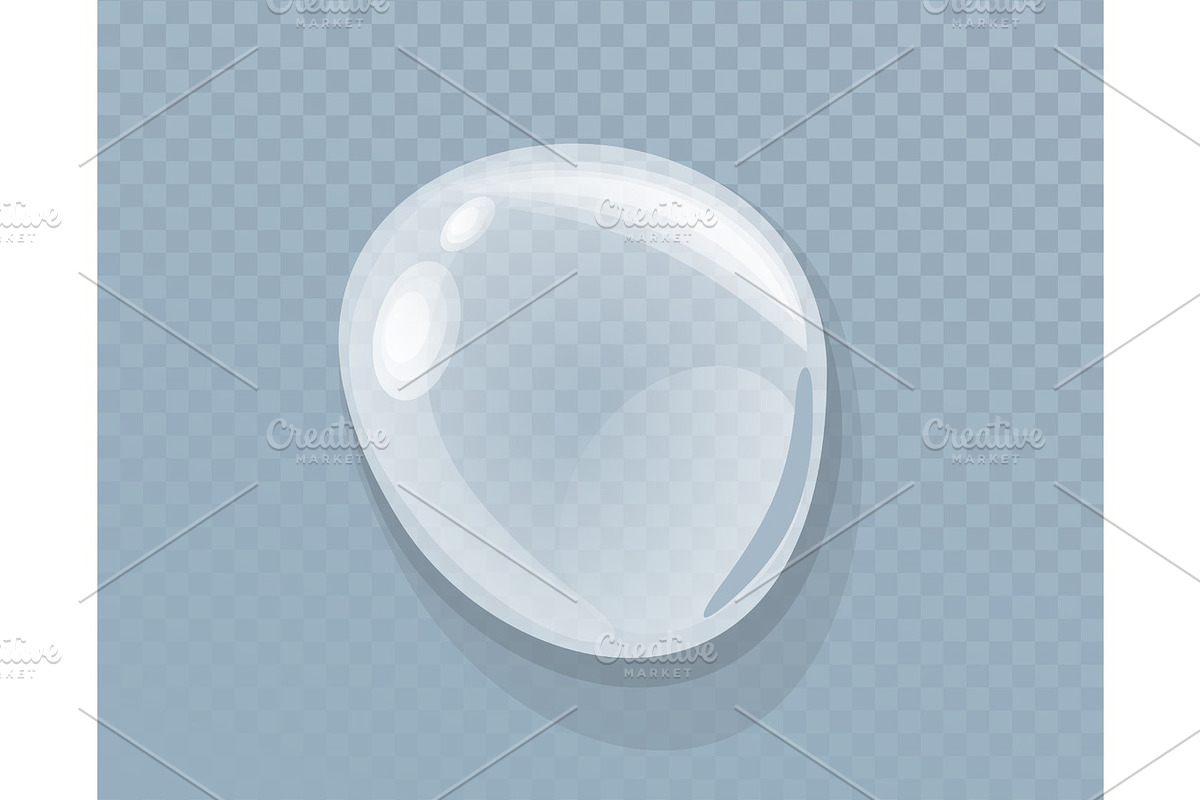 Water Liquid Drop Isolated on Transparent in Illustrations - product preview 8