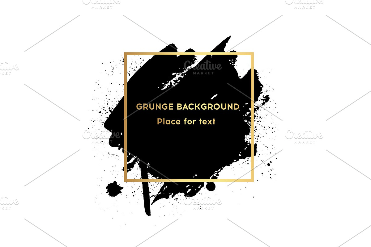 Original grunge brush paint texture design acrylic stroke poster over square frame vector. in Illustrations - product preview 8