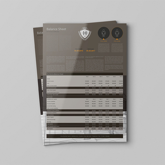 A3 Balance Sheet Template in Templates - product preview 5
