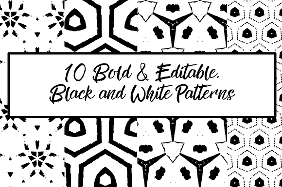 10 Bold and Editable, Black and Whit in Patterns - product preview 3