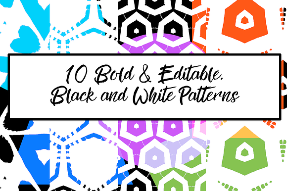 10 Bold and Editable, Black and Whit in Patterns - product preview 5
