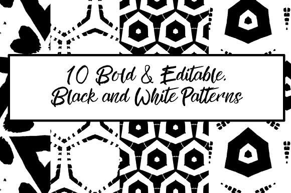 10 Bold and Editable, Black and Whit in Patterns - product preview 6