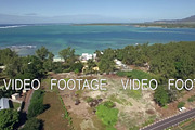 Aerial view of coast on Mauritius Island
