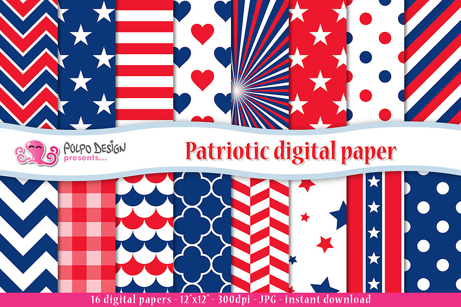 Patriotic digital paper