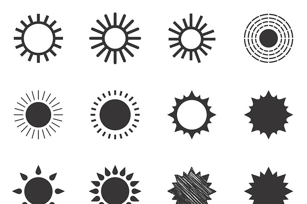 Suns - 16 icon vectors 