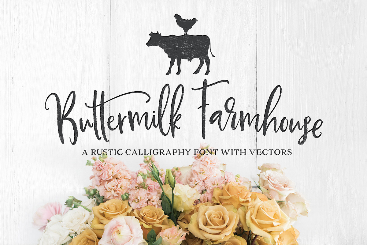 Buttermilk Farmhouse Type & Graphics in Script Fonts - product preview 8