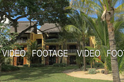 Tropical resort with hotels and palm garden, Mauritius