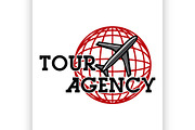 Color vintage tour agency emblem