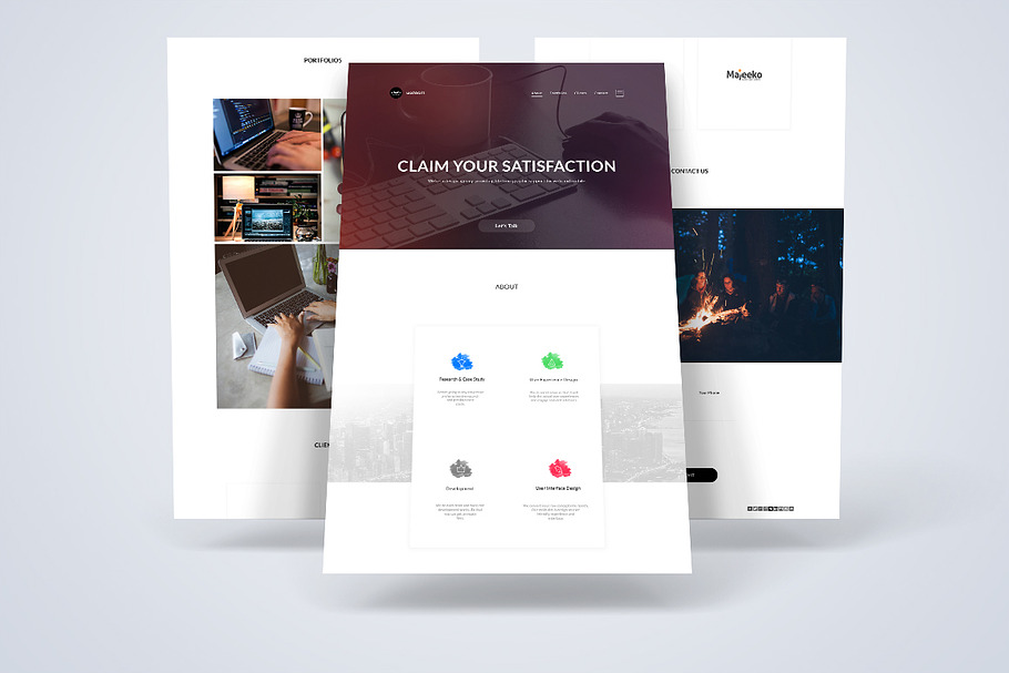 One Page Responsive PSD Template