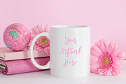 Pink Gerberas White Mug mockup