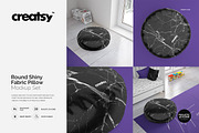 Round Shiny Fabric Pillow Mockup Set